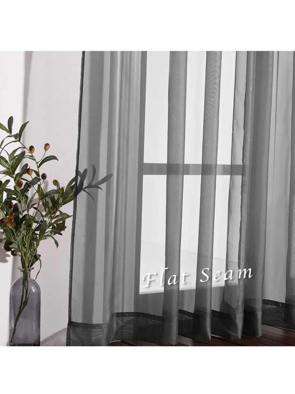Gray Sheer Curtains (Pack of 2)